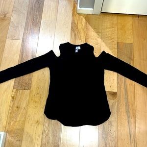Black open shoulder long sleeve